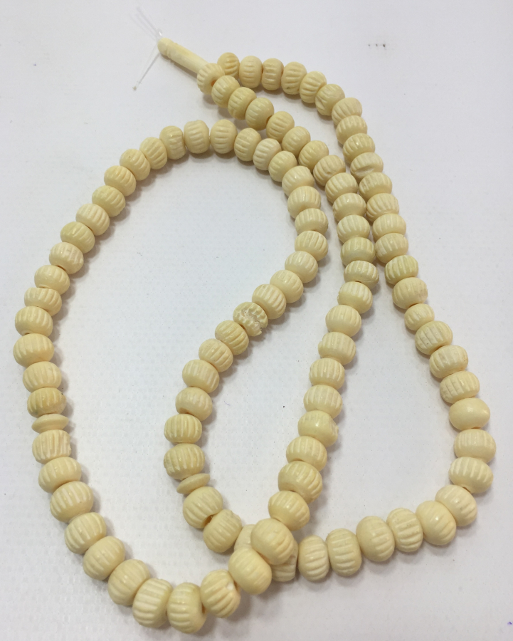 OSMANLI DÖNEMİ SARIK FORMUNDA TEKKE İŞİ KEMİK TESBİH