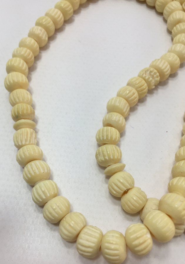 OSMANLI DÖNEMİ SARIK FORMUNDA TEKKE İŞİ KEMİK TESBİH