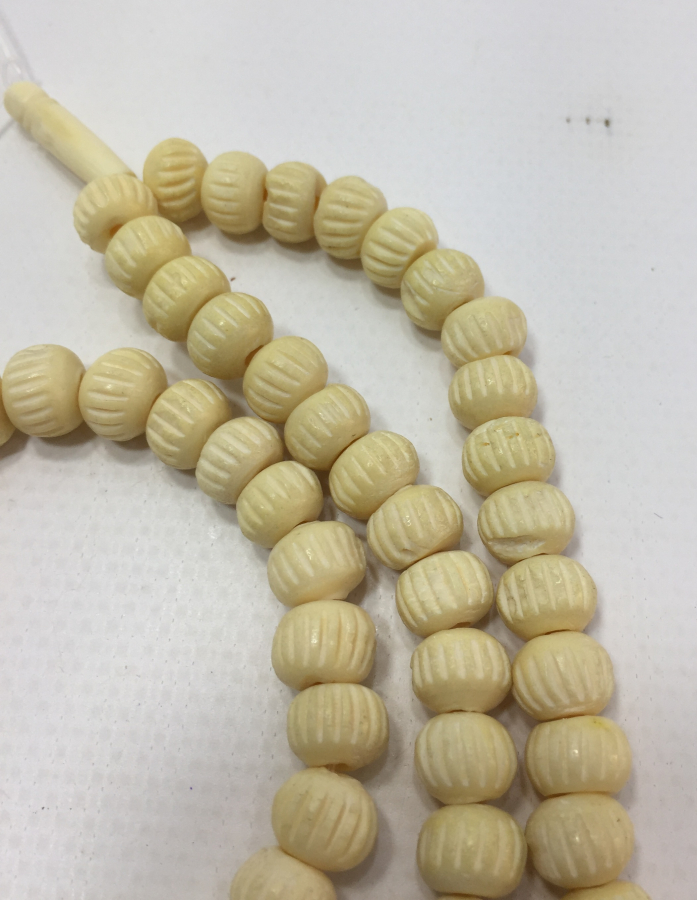 OSMANLI DÖNEMİ SARIK FORMUNDA TEKKE İŞİ KEMİK TESBİH