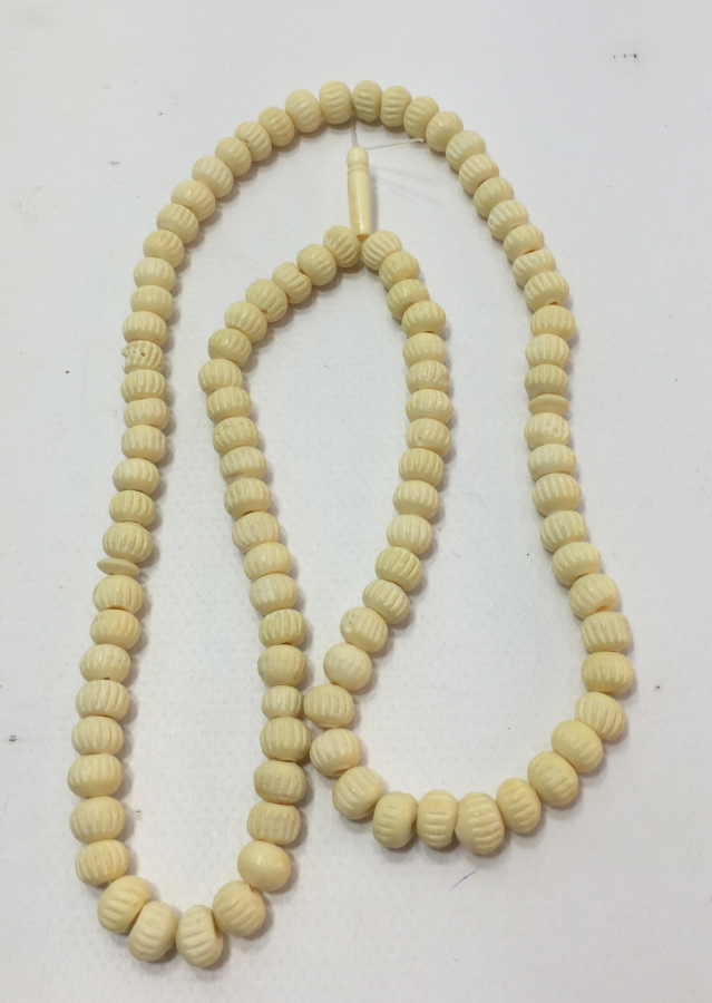 OSMANLI DÖNEMİ SARIK FORMUNDA TEKKE İŞİ KEMİK TESBİH