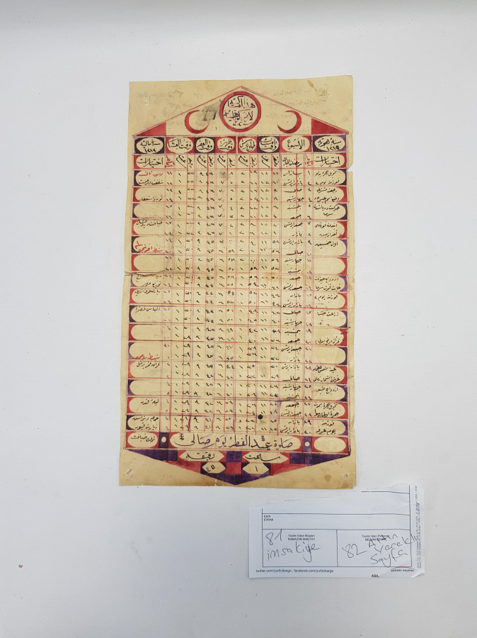 OSMANLICA EL YAZMA 1898 YILI RAMAZAN İMSAKİYESİ