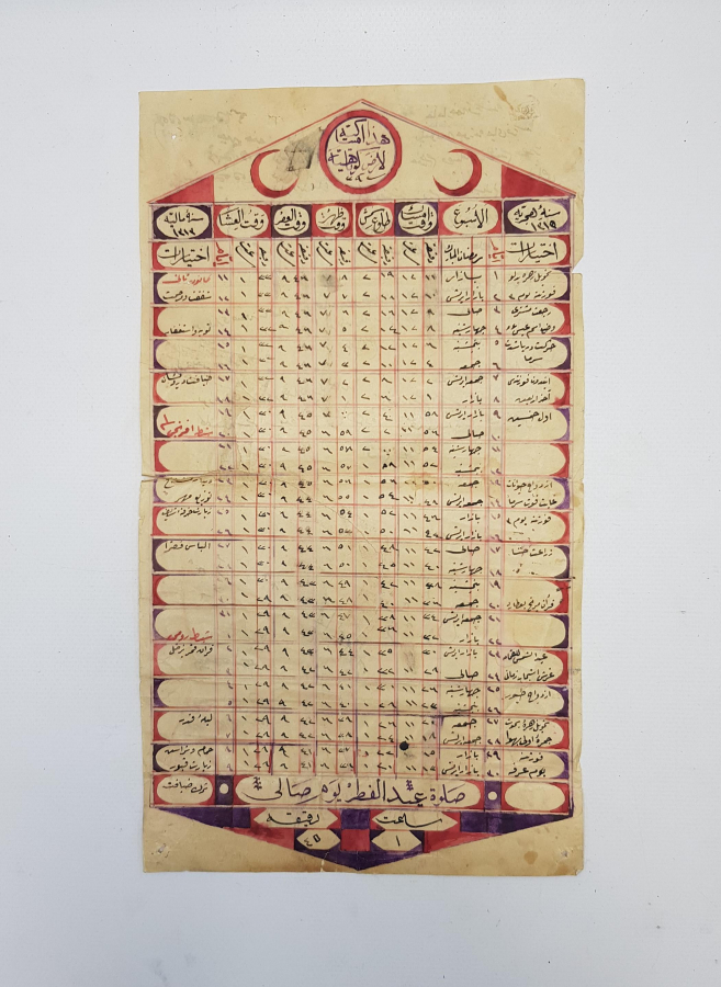 OSMANLICA EL YAZMA 1898 YILI RAMAZAN İMSAKİYESİ