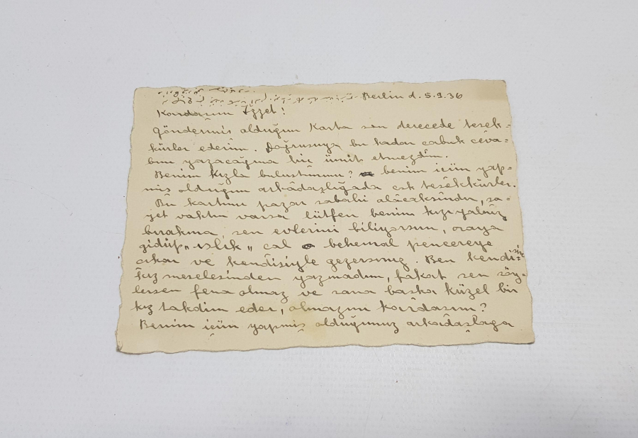 1936 OLİMPİYAT PULLU HİTLER NAZİ DÖNEMİ İKİ TÜRK'ÜN YAZIŞMASI KARTPOSTAL  