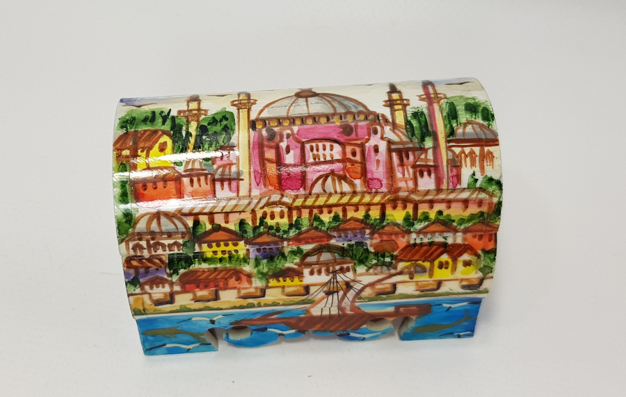 KEMİK ÜZERİ EL BOYAMA MÜCEVHER KUTUSU