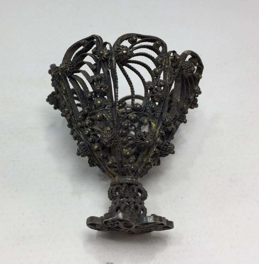 OSMANLI DÖNEMİ AĞIR YAPILI TELKARİ İŞÇİLİKLİ GÜMÜŞ FİNCAN ZARFI