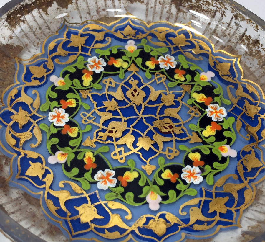 OSMANLI DÖNEMİ ALTIN VARAKLI VE MİNE İŞÇİLİKLİ İKRAMLIK - HURMALIK