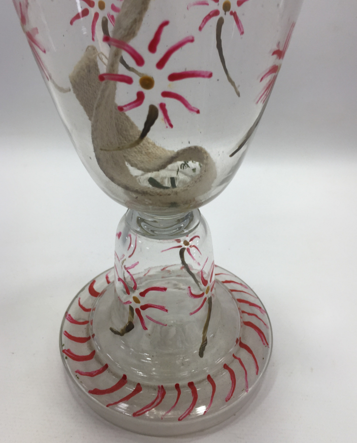 OSMANLI DÖNEMİ KOPARMA CAMDAN MAMUL GAZ LAMBASI