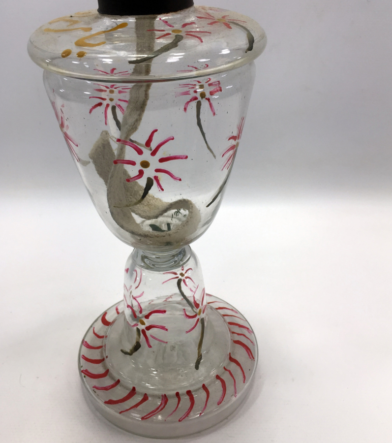 OSMANLI DÖNEMİ KOPARMA CAMDAN MAMUL GAZ LAMBASI