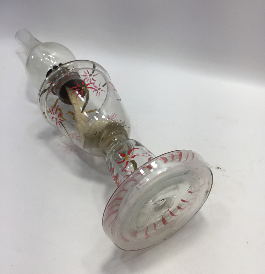 OSMANLI DÖNEMİ KOPARMA CAMDAN MAMUL GAZ LAMBASI