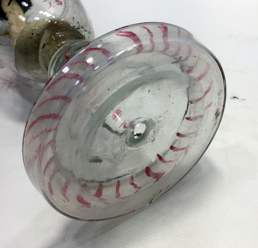 OSMANLI DÖNEMİ KOPARMA CAMDAN MAMUL GAZ LAMBASI