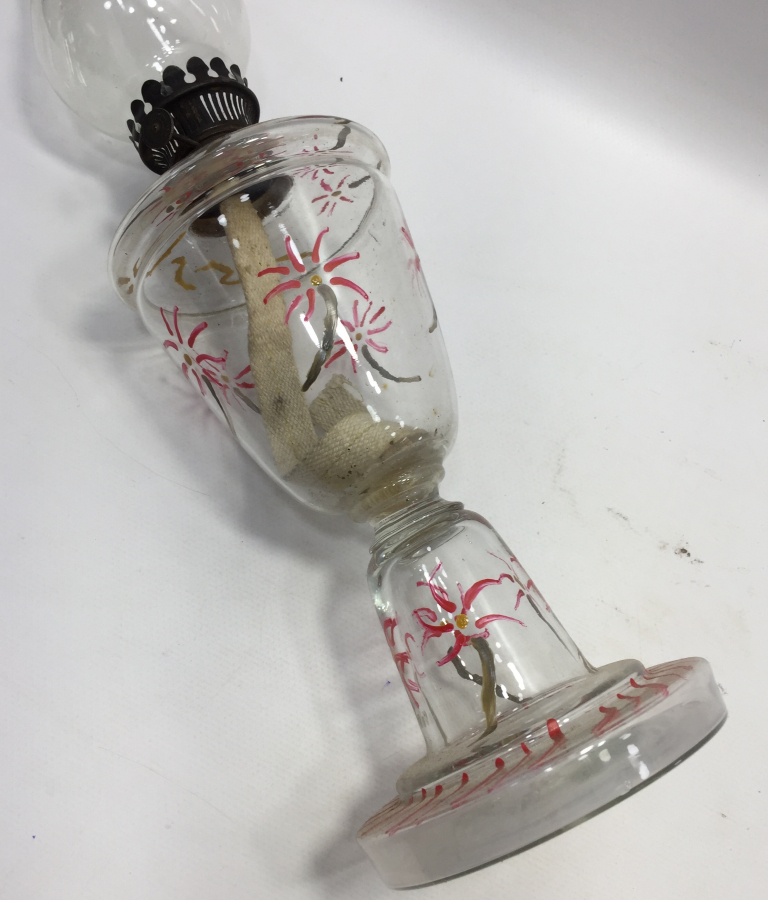 OSMANLI DÖNEMİ KOPARMA CAMDAN MAMUL GAZ LAMBASI