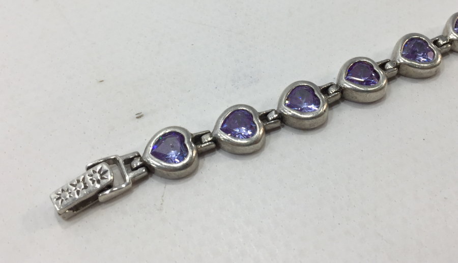 ÜZERİ FASETA KESİMLİ GÜMÜŞ BİLEKLİK