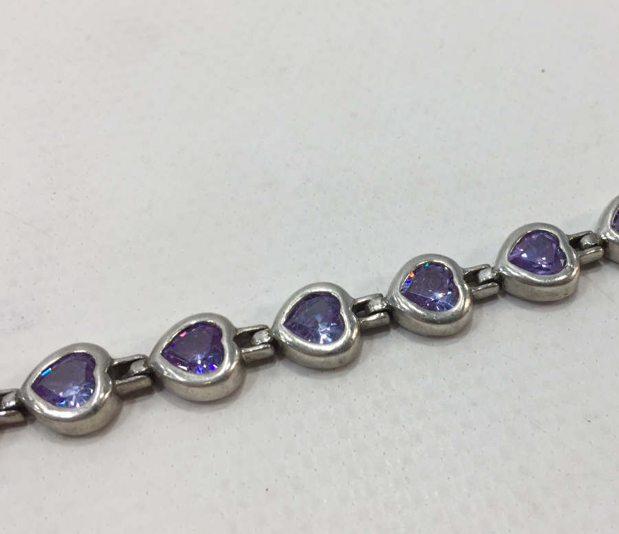 ÜZERİ FASETA KESİMLİ GÜMÜŞ BİLEKLİK