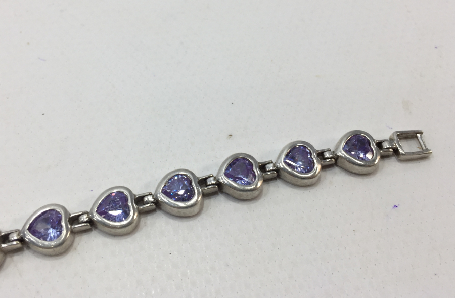 ÜZERİ FASETA KESİMLİ GÜMÜŞ BİLEKLİK