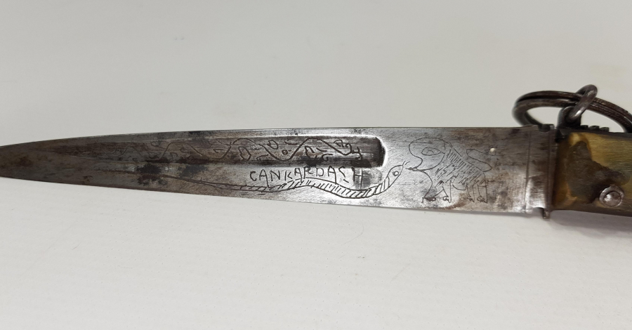 1. DÜNYA SAVAŞI CAN KARDASH YAZILI BOYNUZ SAPLI KAMA