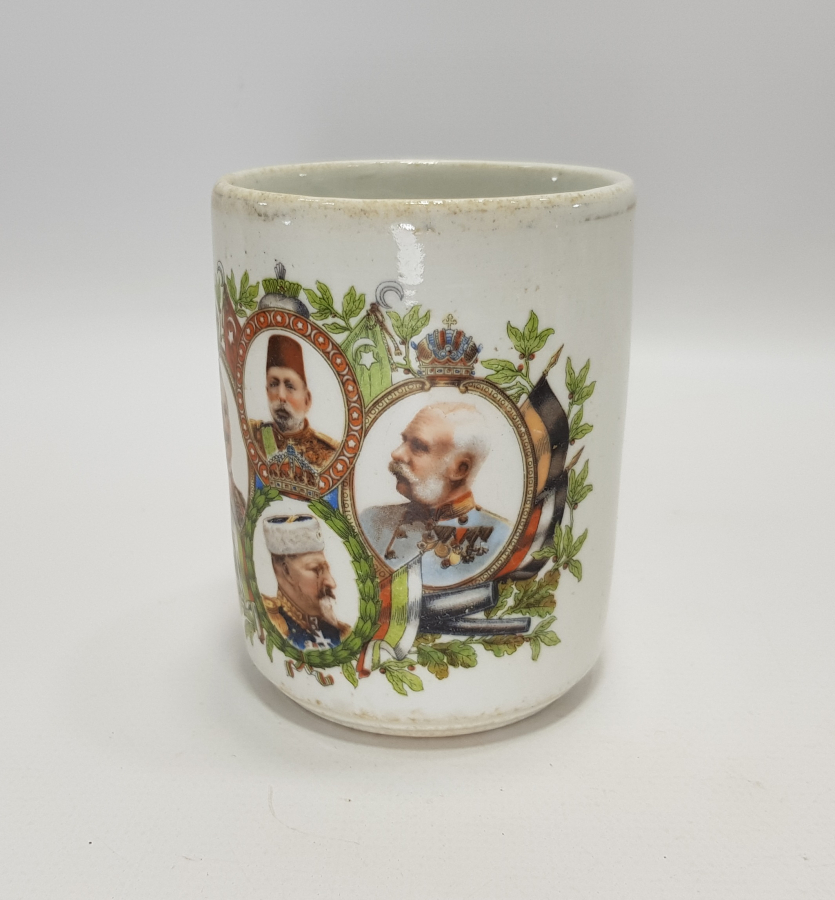 1. DÜNYA SAVAŞI İTTİFAK LİDERLER GÖRSELLİ PORSELEN BARDAK 