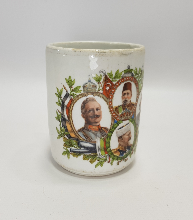 1. DÜNYA SAVAŞI İTTİFAK LİDERLER GÖRSELLİ PORSELEN BARDAK 