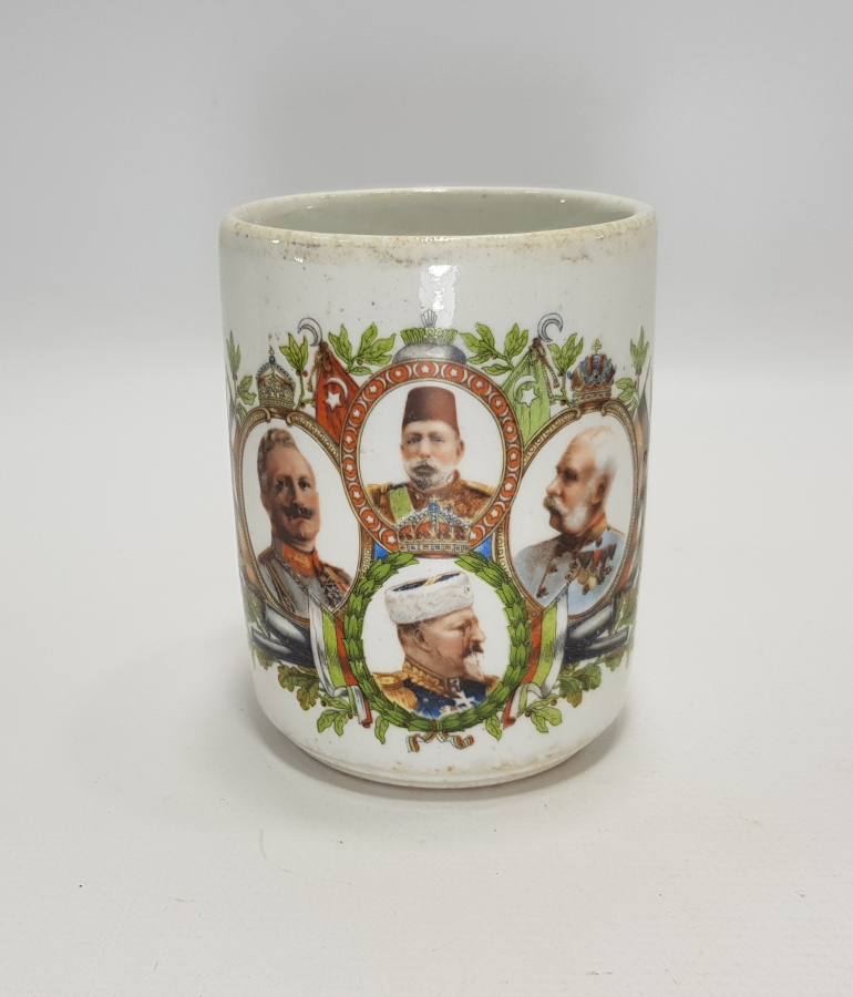 1. DÜNYA SAVAŞI İTTİFAK LİDERLER GÖRSELLİ PORSELEN BARDAK 