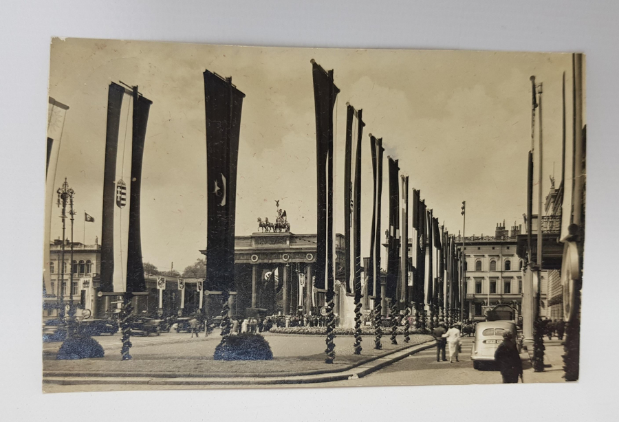 1936 BERLİN OLİMPİYATLARI TÜRK BAYRAKLI PG KARTPOSTAL