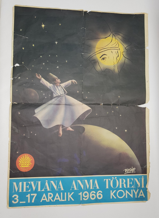 1966 MEVLANA ANMA TÖRENİ KONYA AFİŞ