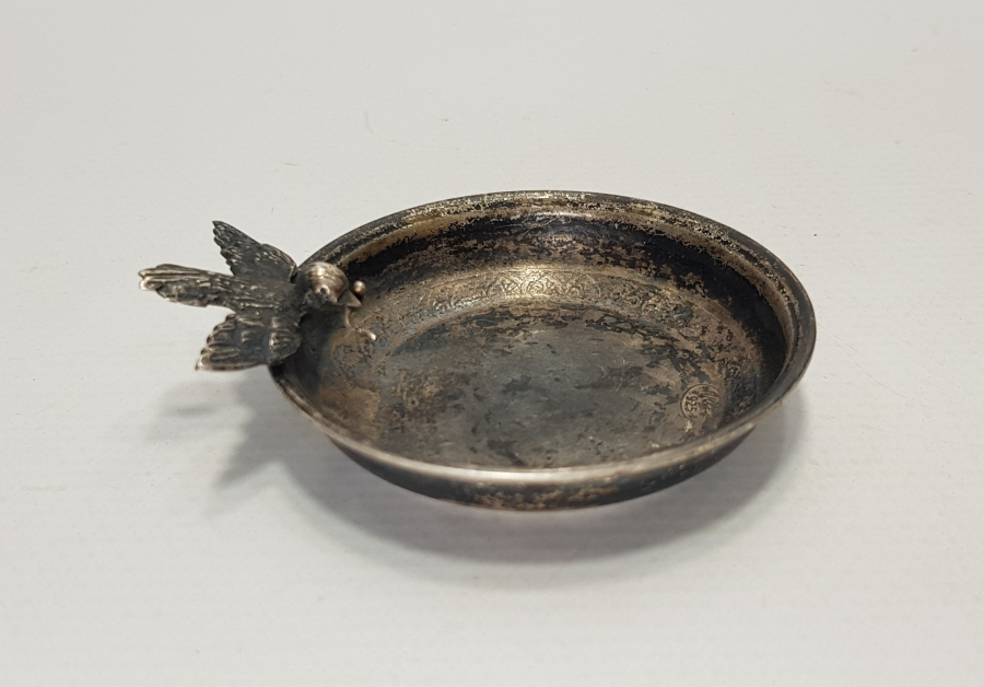 KUŞ APLİKELİ GÜMÜŞ İKRAMLIK 