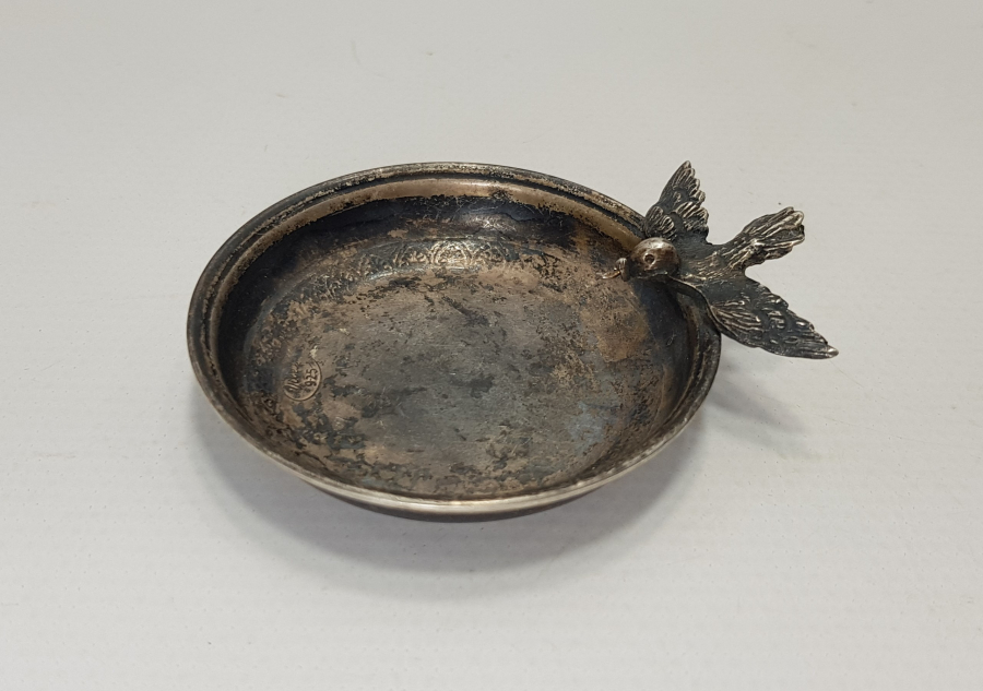 KUŞ APLİKELİ GÜMÜŞ İKRAMLIK 