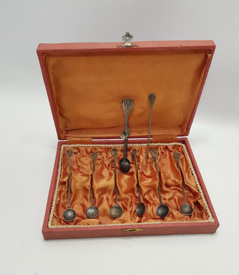 KUTUSUNDA TELKARİ GÜMÜŞ ÇAY KAŞIĞI SETİ