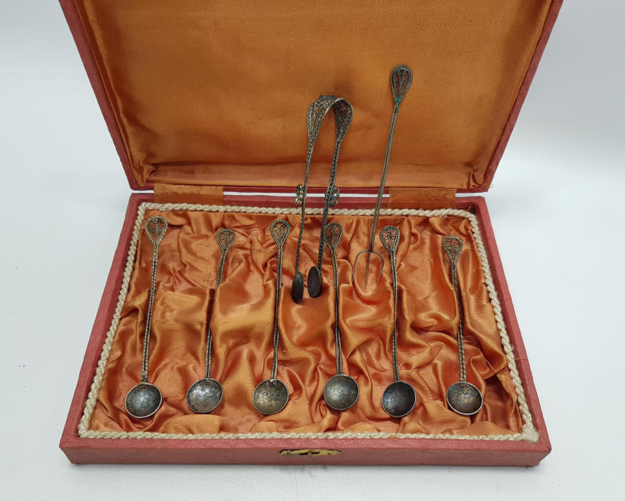 KUTUSUNDA TELKARİ GÜMÜŞ ÇAY KAŞIĞI SETİ