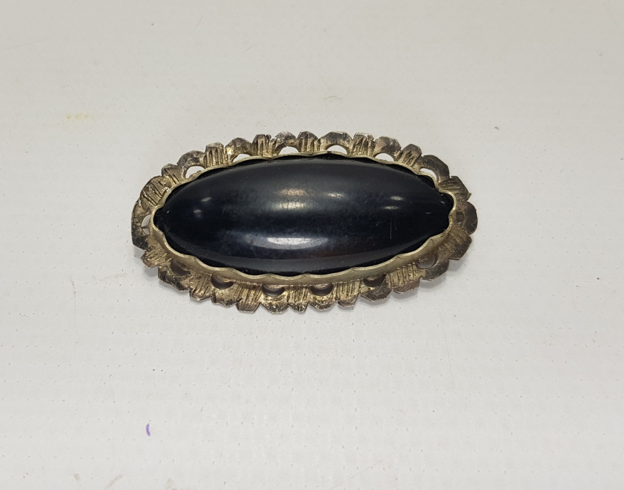 OLTU TAŞLI GÜMÜŞ BROŞ 