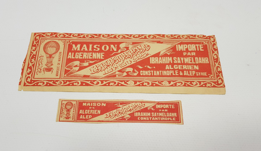 OSMANLI DÖNEMİ CONSTANTINOPLE YAZILI İKİ ADET ETİKET 