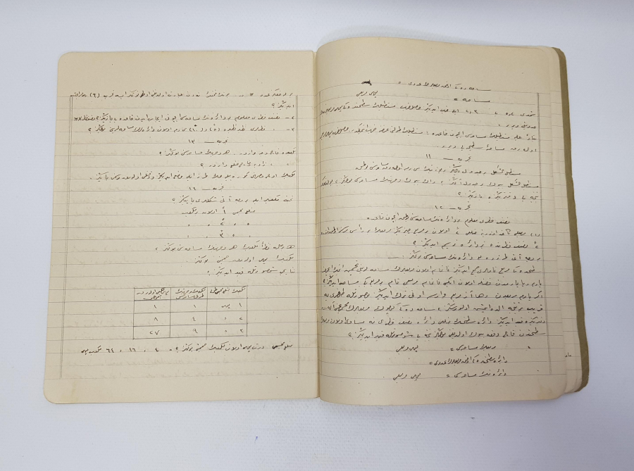 OSMANLI DÖNEMİ HEYBELİADA MEKTEBİ BAHRİYEİ ŞAHANE TABİAT DERSİ DEFTERİ