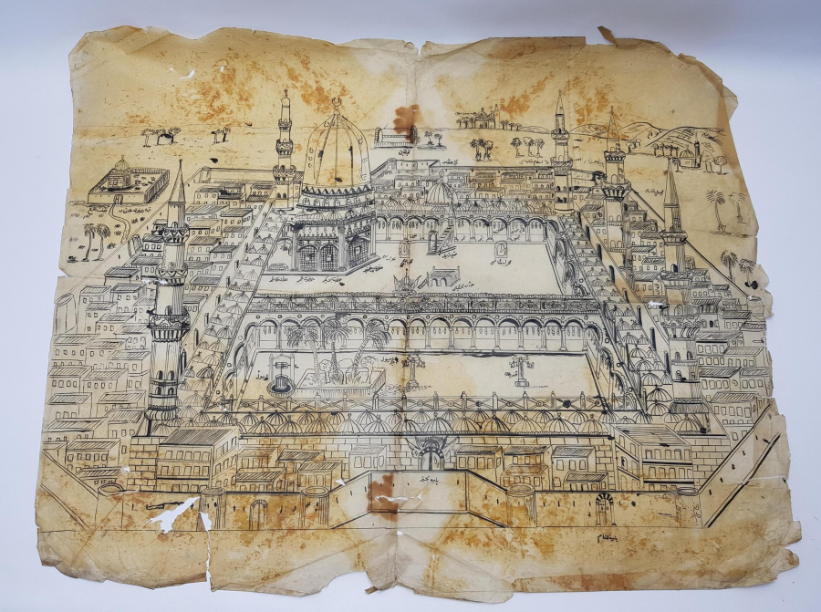 OSMANLI DÖNEMİ MESCİDİ NEBEVİ GÖRSELLİ ÇİNİ MÜREKKEBİ ÇALIŞMA