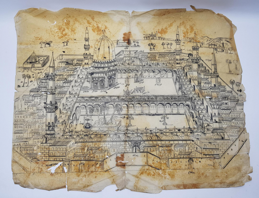 OSMANLI DÖNEMİ MESCİDİ NEBEVİ GÖRSELLİ ÇİNİ MÜREKKEBİ ÇALIŞMA