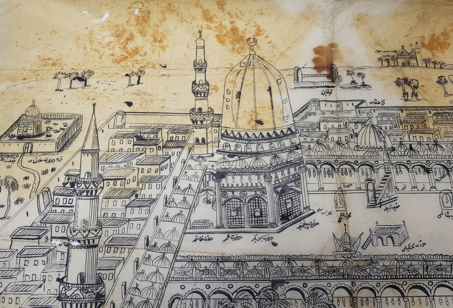 OSMANLI DÖNEMİ MESCİDİ NEBEVİ GÖRSELLİ ÇİNİ MÜREKKEBİ ÇALIŞMA