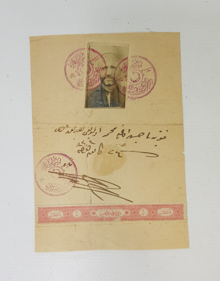 OSMANLICA İZMİR POLİS TEŞKİLATI MÜHÜRLÜ KİMLİK