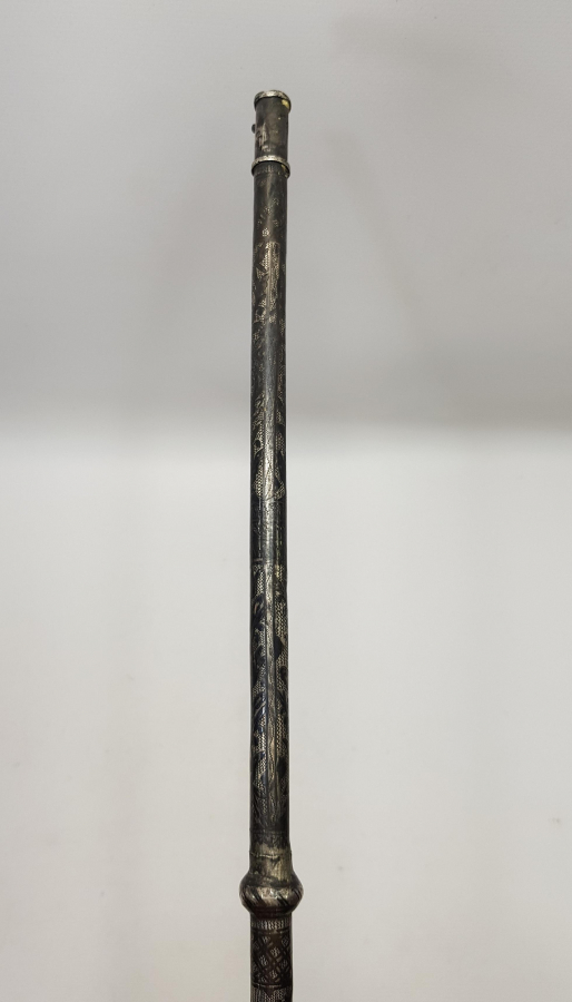 OSMANLICA YAZILI AĞA İŞİ BÜYÜK BOY SAVATLI GÜMÜŞ KAMÇI