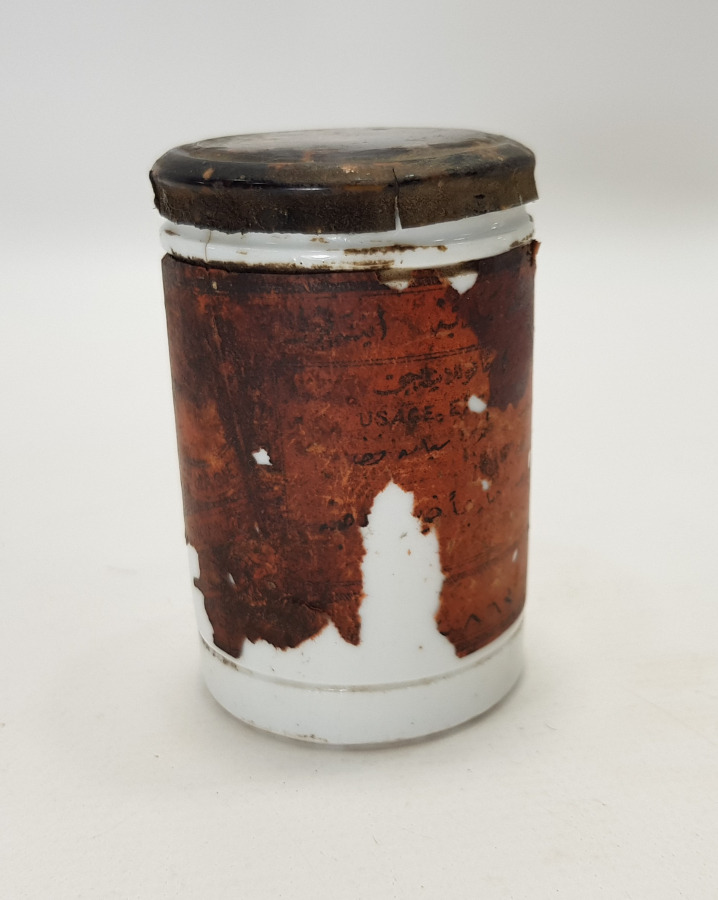 OSMANLICA YAZILI OPAL İLAÇ ŞİŞESİ 