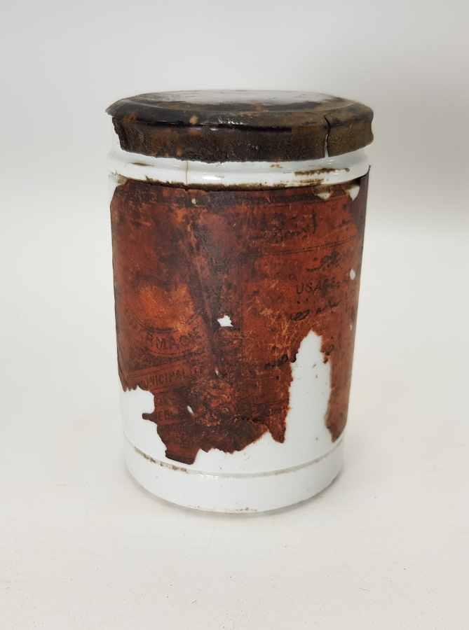 OSMANLICA YAZILI OPAL İLAÇ ŞİŞESİ 