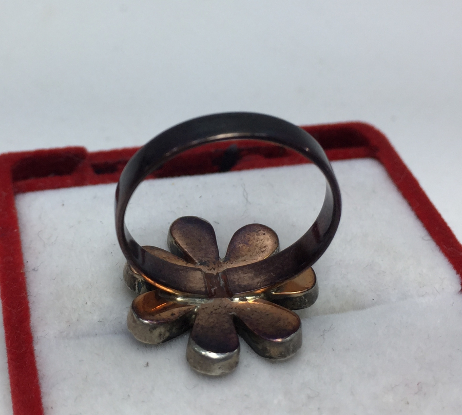 PAPATYA FORMUNDA ANTİKA ELMAS YÜZÜK