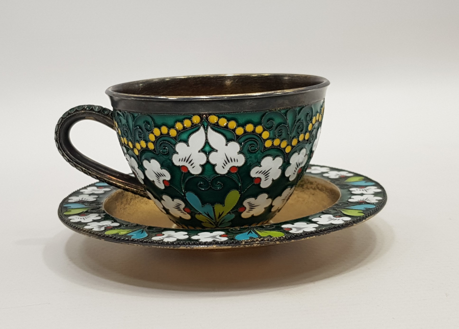 RUS YAPIMI 84 DAMGALI, MİNELİ GÜMÜŞ FİNCAN 