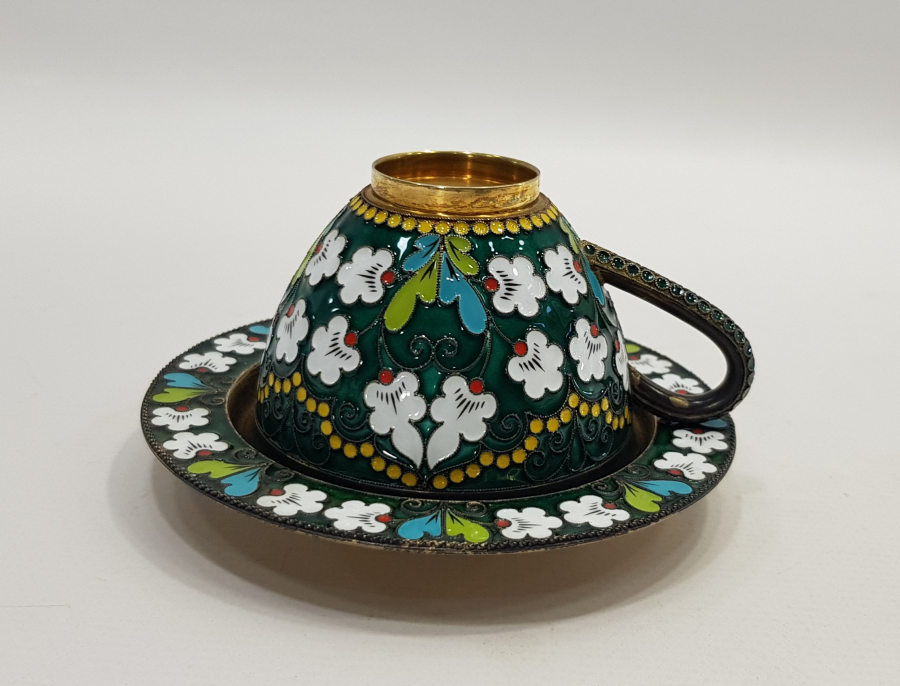 RUS YAPIMI 84 DAMGALI, MİNELİ GÜMÜŞ FİNCAN 