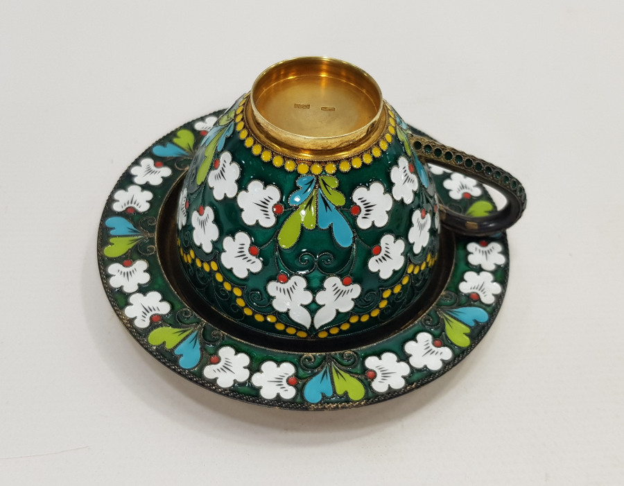 RUS YAPIMI 84 DAMGALI, MİNELİ GÜMÜŞ FİNCAN 