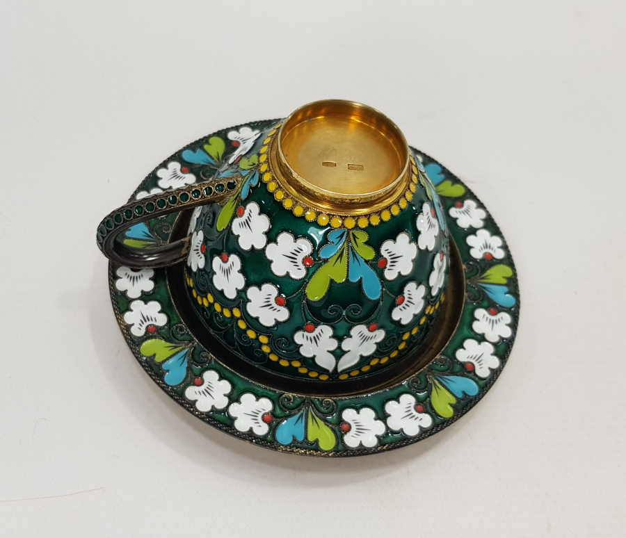 RUS YAPIMI 84 DAMGALI, MİNELİ GÜMÜŞ FİNCAN 