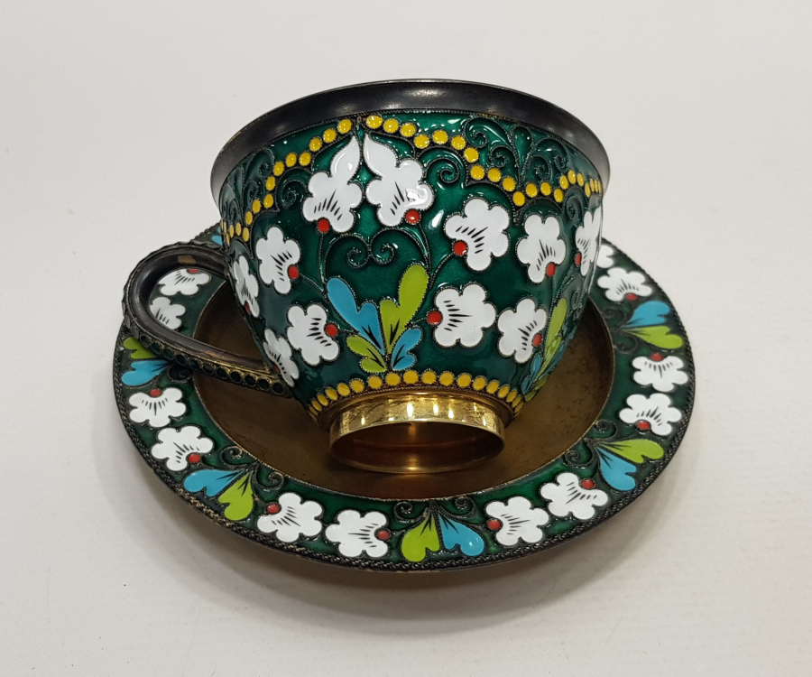 RUS YAPIMI 84 DAMGALI, MİNELİ GÜMÜŞ FİNCAN 