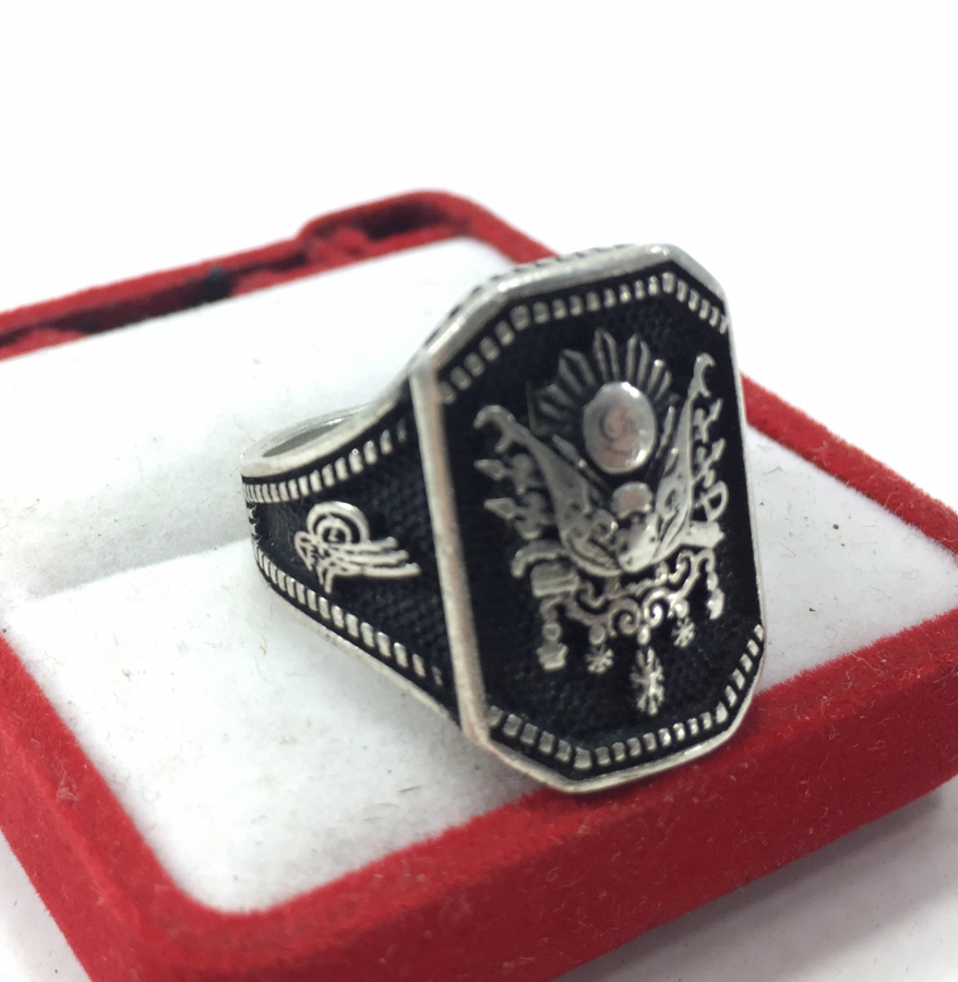 ÜZERİNDE OSMANLI DEVLET ARMASI BULUNAN GÜMÜŞ YÜZÜK