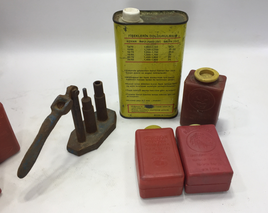 ANTİKA FİŞEK DOLDURMA APARATI BARUT VE SAÇMALARI