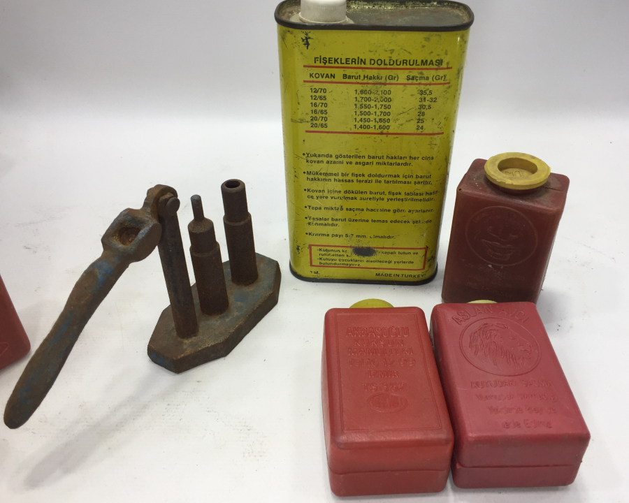 ANTİKA FİŞEK DOLDURMA APARATI BARUT VE SAÇMALARI