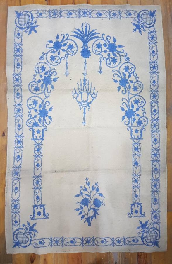 OSMANLI DÖNEMİ SUZENİ İŞÇİLİKLİ KEÇE SECCADE 