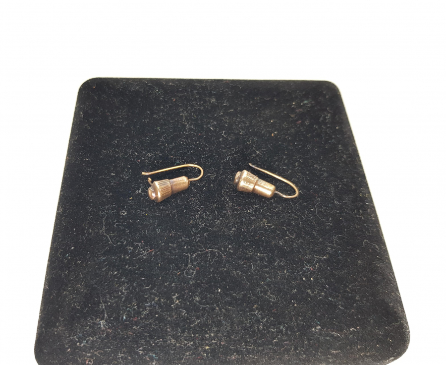 OSMANLI DÖNEMİ TEKKE İŞİ SİKKE FORMLU ALTIN KÜPE 