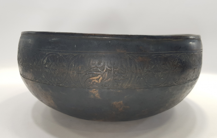 ÜZERİ OSMANLICA YAZILI TEKKE İŞİ BÜYÜK BOY BRONZ TENCERE